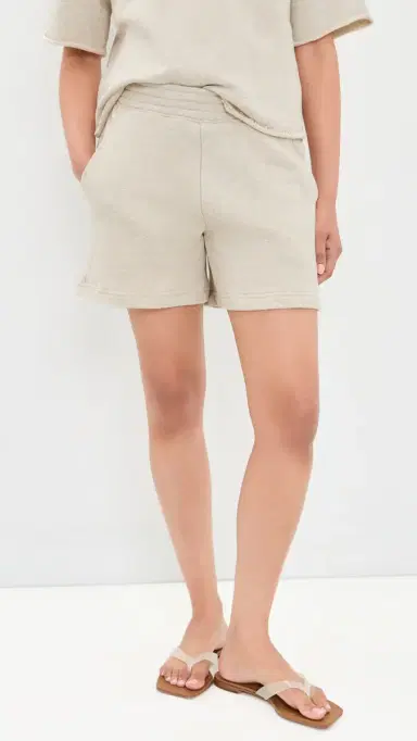 perfectwhitetee Bari French Terry Shorts Oatmeal (cour) | Thumbnail 2 perfectwhitetee Bari French Terry Shorts Oatmeal (cour) | Thumbnail 2