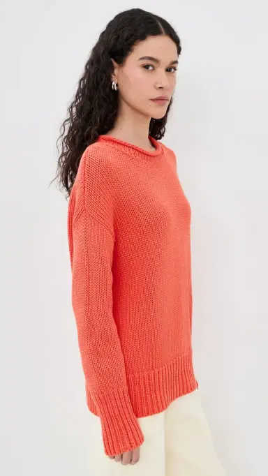 La Ligne Solid Marina Sweater Coral | Thumbnail 4 La Ligne Solid Marina Sweater Coral | Thumbnail 4