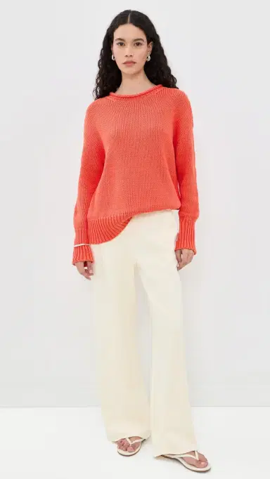 La Ligne Solid Marina Sweater Coral | Thumbnail 5 La Ligne Solid Marina Sweater Coral | Thumbnail 5