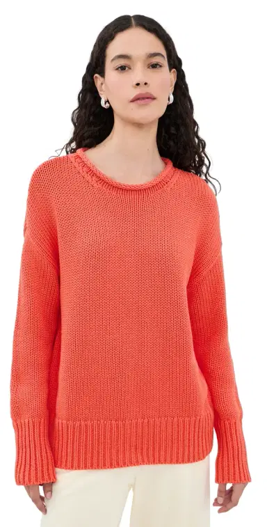 La Ligne Solid Marina Sweater Coral | Thumbnail 1 La Ligne Solid Marina Sweater Coral | Thumbnail 1
