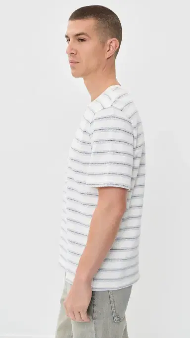 Wax London titch tripe Dean Tee Ecru/Blue | Thumbnail 4 Wax London titch tripe Dean Tee Ecru/Blue | Thumbnail 4