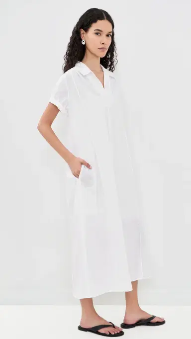 Theory Gathered Easy olo Dress white - 100 | Thumbnail 4 Theory Gathered Easy olo Dress white - 100 | Thumbnail 4