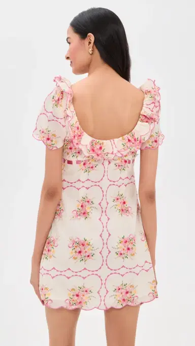 For Love & Lemons Scarlett Mini Dress Cream | Thumbnail 3 For Love & Lemons Scarlett Mini Dress Cream | Thumbnail 3
