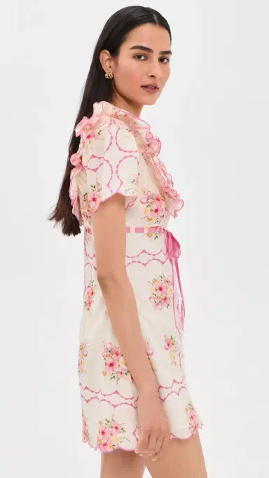 For Love & Lemons Scarlett Mini Dress Cream | Thumbnail 4 For Love & Lemons Scarlett Mini Dress Cream | Thumbnail 4