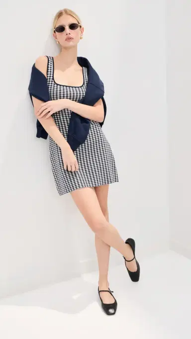 LE BOP Gingham Knit ini Dress idnight/White | Thumbnail 5 LE BOP Gingham Knit ini Dress idnight/White | Thumbnail 5