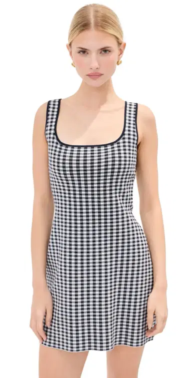 LE BOP Gingham Knit ini Dress idnight/White | Thumbnail 1 LE BOP Gingham Knit ini Dress idnight/White | Thumbnail 1