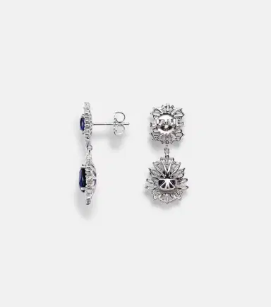 Suzanne Kalan Doublet 18kt white gold drop earrings with sapphires and diamonds | Thumbnail 2 Suzanne Kalan Doublet 18kt white gold drop earrings with sapphires and diamonds | Thumbnail 2