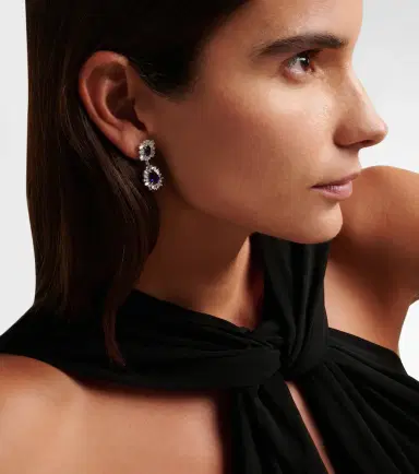 Suzanne Kalan Doublet 18kt white gold drop earrings with sapphires and diamonds | Thumbnail 3 Suzanne Kalan Doublet 18kt white gold drop earrings with sapphires and diamonds | Thumbnail 3