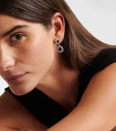 Suzanne Kalan Doublet 18kt white gold drop earrings with sapphires and diamonds | Thumbnail 4 Suzanne Kalan Doublet 18kt white gold drop earrings with sapphires and diamonds | Thumbnail 4