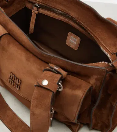 Miu Miu Utilitaire suede shoulder bag | Thumbnail 2 Miu Miu Utilitaire suede shoulder bag | Thumbnail 2
