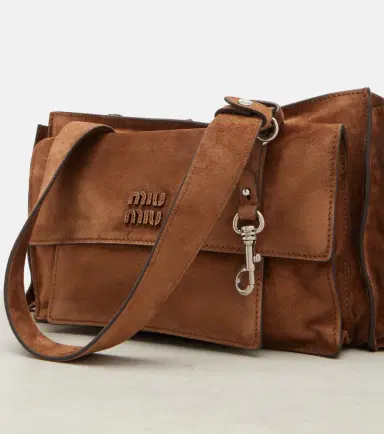 Miu Miu Utilitaire suede shoulder bag | Thumbnail 4 Miu Miu Utilitaire suede shoulder bag | Thumbnail 4