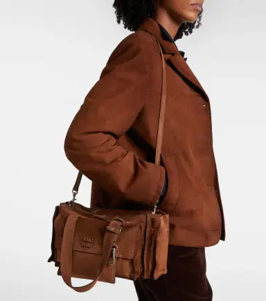 Miu Miu Utilitaire suede shoulder bag | Thumbnail 5 Miu Miu Utilitaire suede shoulder bag | Thumbnail 5