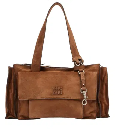Miu Miu Utilitaire suede shoulder bag | Thumbnail 1 Miu Miu Utilitaire suede shoulder bag | Thumbnail 1