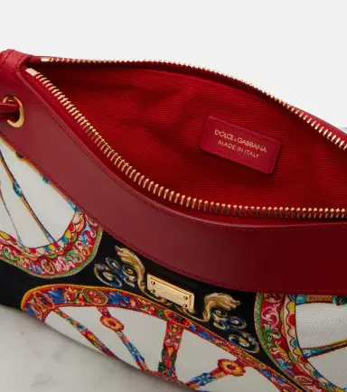 Dolce & Gabbana Small printed leather-trimmed canvas pouch | Thumbnail 2 Dolce & Gabbana Small printed leather-trimmed canvas pouch | Thumbnail 2