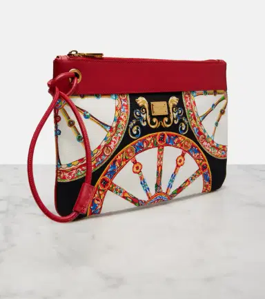 Dolce & Gabbana Small printed leather-trimmed canvas pouch | Thumbnail 3 Dolce & Gabbana Small printed leather-trimmed canvas pouch | Thumbnail 3