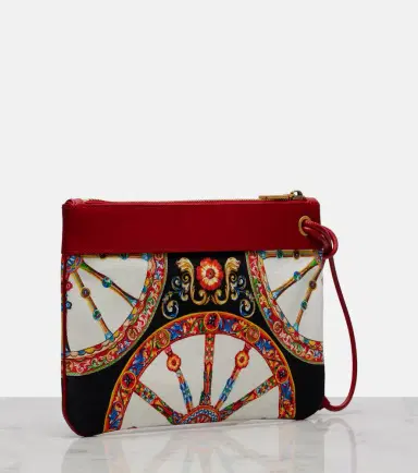 Dolce & Gabbana Small printed leather-trimmed canvas pouch | Thumbnail 4 Dolce & Gabbana Small printed leather-trimmed canvas pouch | Thumbnail 4