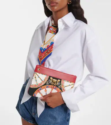 Dolce & Gabbana Small printed leather-trimmed canvas pouch | Thumbnail 7 Dolce & Gabbana Small printed leather-trimmed canvas pouch | Thumbnail 7