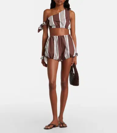 Posse Rosie asymmetric striped cotton crop top | Thumbnail 2 Posse Rosie asymmetric striped cotton crop top | Thumbnail 2