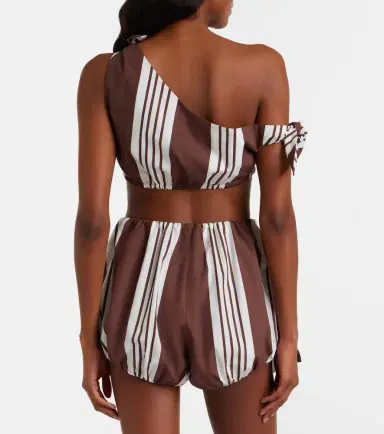 Posse Rosie asymmetric striped cotton crop top | Thumbnail 5 Posse Rosie asymmetric striped cotton crop top | Thumbnail 5