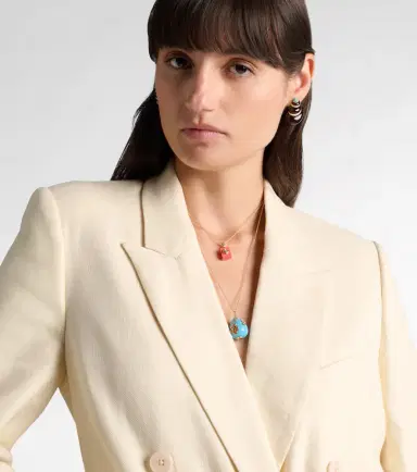 Yvonne Léon Yvonne Léon Pendentif L'océan 9kt gold necklace with turquoise, diamonds, and gemstones | Thumbnail 2 Yvonne Léon Yvonne Léon Pendentif L'océan 9kt gold necklace with turquoise, diamonds, and gemstones | Thumbnail 2