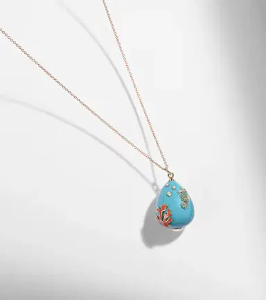 Yvonne Léon Yvonne Léon Pendentif L'océan 9kt gold necklace with turquoise, diamonds, and gemstones | Thumbnail 6 Yvonne Léon Yvonne Léon Pendentif L'océan 9kt gold necklace with turquoise, diamonds, and gemstones | Thumbnail 6