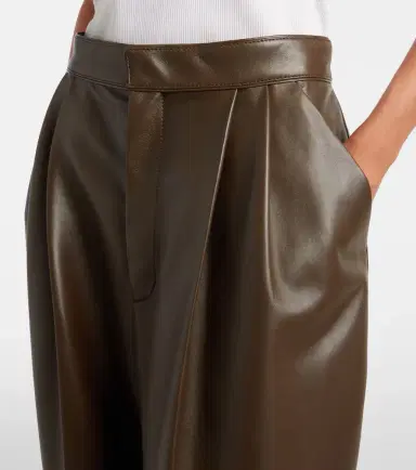 Bottega Veneta Pleated leather straight pants | Thumbnail 2 Bottega Veneta Pleated leather straight pants | Thumbnail 2