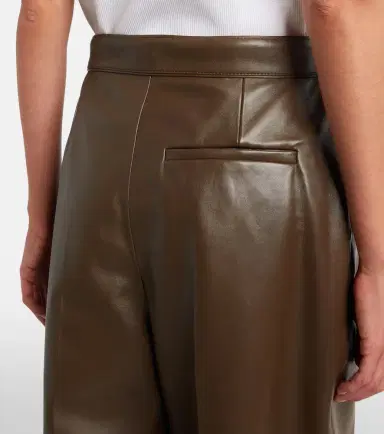 Bottega Veneta Pleated leather straight pants | Thumbnail 3 Bottega Veneta Pleated leather straight pants | Thumbnail 3