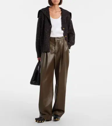 Bottega Veneta Pleated leather straight pants | Thumbnail 5 Bottega Veneta Pleated leather straight pants | Thumbnail 5