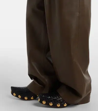Bottega Veneta Pleated leather straight pants | Thumbnail 6 Bottega Veneta Pleated leather straight pants | Thumbnail 6