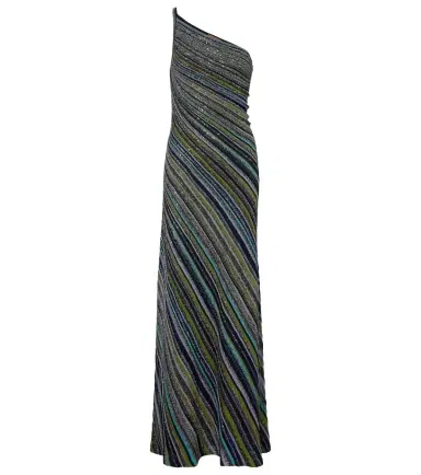 Missoni Sequined one-shoulder lamé maxi dress | Thumbnail 1 Missoni Sequined one-shoulder lamé maxi dress | Thumbnail 1