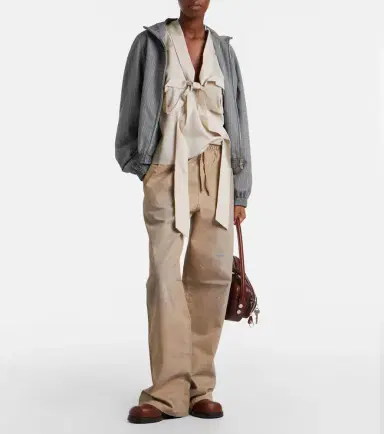 Acne Studios Cotton twill wide-leg pants | Thumbnail 4 Acne Studios Cotton twill wide-leg pants | Thumbnail 4