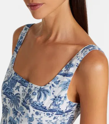 Staud Wells floral cotton poplin midi dress | Thumbnail 2 Staud Wells floral cotton poplin midi dress | Thumbnail 2