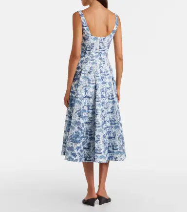 Staud Wells floral cotton poplin midi dress | Thumbnail 5 Staud Wells floral cotton poplin midi dress | Thumbnail 5