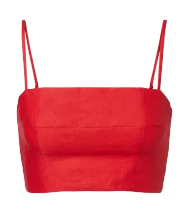 Staud Federico linen crop top | Thumbnail 1 Staud Federico linen crop top | Thumbnail 1