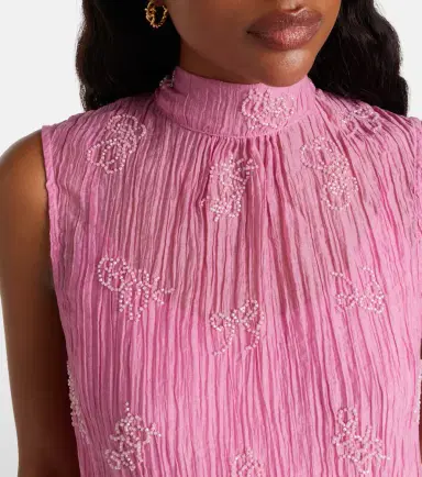 Staud Albee beaded tie-neck organza minidress | Thumbnail 3 Staud Albee beaded tie-neck organza minidress | Thumbnail 3