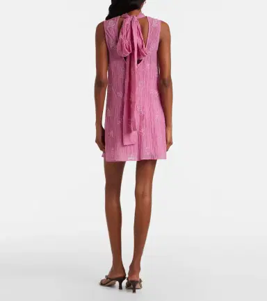 Staud Albee beaded tie-neck organza minidress | Thumbnail 4 Staud Albee beaded tie-neck organza minidress | Thumbnail 4