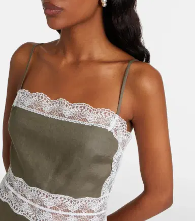 Staud Amalina lace-trimmed linen minidress | Thumbnail 4 Staud Amalina lace-trimmed linen minidress | Thumbnail 4