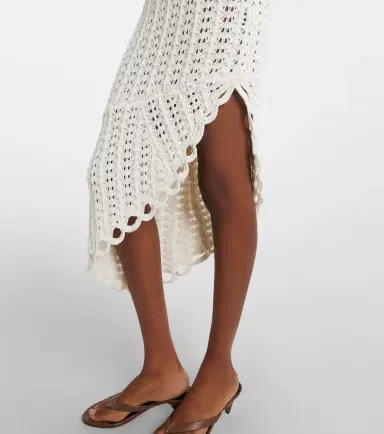 Loulou de Saison Malena asymmetric scalloped crochet midi dress | Thumbnail 5 Loulou de Saison Malena asymmetric scalloped crochet midi dress | Thumbnail 5