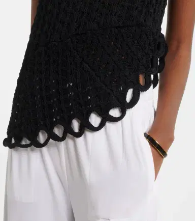 Loulou de Saison Saez asymmetric scalloped crochet top | Thumbnail 4 Loulou de Saison Saez asymmetric scalloped crochet top | Thumbnail 4