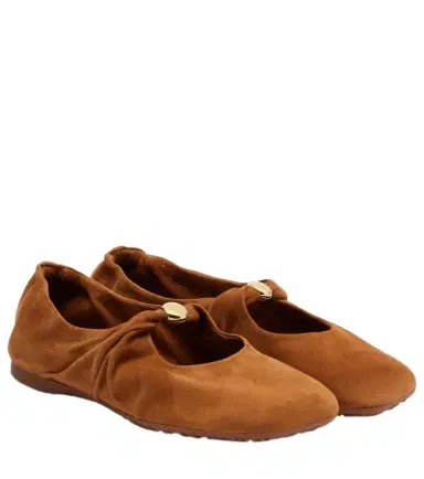 Loewe Pebble Soft suede Mary Jane flats | Thumbnail 1 Loewe Pebble Soft suede Mary Jane flats | Thumbnail 1