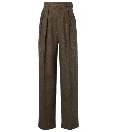 Saint Laurent Herringbone wool-blend wide-leg pants | Thumbnail 1 Saint Laurent Herringbone wool-blend wide-leg pants | Thumbnail 1