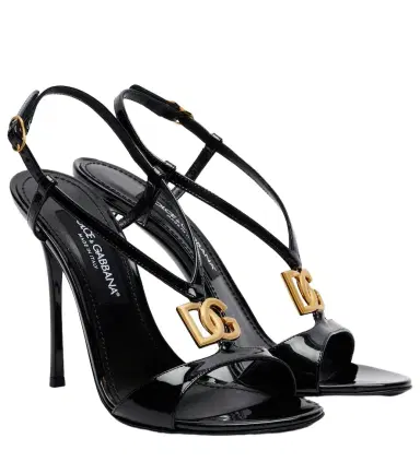 Dolce & Gabbana DG patent leather slingback sandals | Thumbnail 1 Dolce & Gabbana DG patent leather slingback sandals | Thumbnail 1