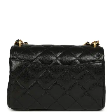 Chanel Chanel Mini "CC Vibe" Flap Bag Black Shiny Caviar Brushed Gold Hardware | Thumbnail 4 Chanel Chanel Mini "CC Vibe" Flap Bag Black Shiny Caviar Brushed Gold Hardware | Thumbnail 4