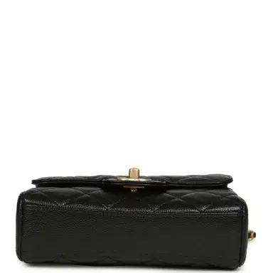 Chanel Chanel Mini "CC Vibe" Flap Bag Black Shiny Caviar Brushed Gold Hardware | Thumbnail 6 Chanel Chanel Mini "CC Vibe" Flap Bag Black Shiny Caviar Brushed Gold Hardware | Thumbnail 6