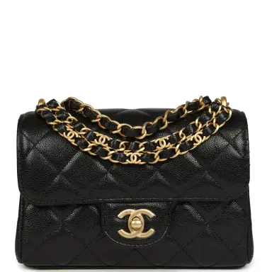 Chanel Chanel Mini "CC Vibe" Flap Bag Black Shiny Caviar Brushed Gold Hardware | Thumbnail 1 Chanel Chanel Mini "CC Vibe" Flap Bag Black Shiny Caviar Brushed Gold Hardware | Thumbnail 1