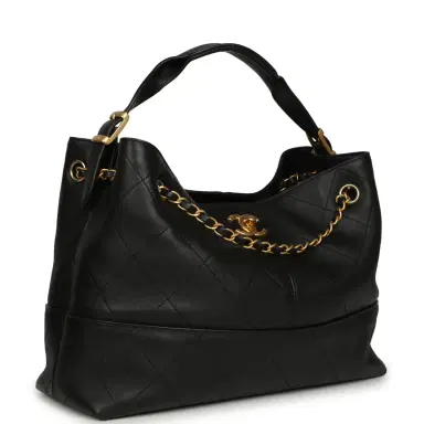 Chanel Chanel Small Coco Hobo Bag Black Calfskin Antique Gold Hardware | Thumbnail 2 Chanel Chanel Small Coco Hobo Bag Black Calfskin Antique Gold Hardware | Thumbnail 2