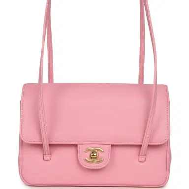 Chanel Chanel Small Preppy Coco Flap Bag Pink Shiny Caviar Brushed Gold Hardware | Thumbnail 1 Chanel Chanel Small Preppy Coco Flap Bag Pink Shiny Caviar Brushed Gold Hardware | Thumbnail 1