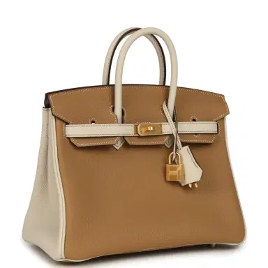 HERMÈS Hermes Special Order (HSS) Birkin 25 Biscuit and Craie Togo Brushed Gold Hardware | Thumbnail 2 HERMÈS Hermes Special Order (HSS) Birkin 25 Biscuit and Craie Togo Brushed Gold Hardware | Thumbnail 2