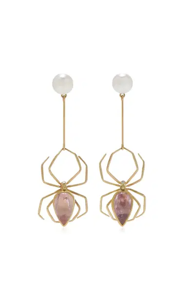 Annette Ferdinandsen Akoya Pearl Topaz And Diamond Enchanted Spider Earrings | Thumbnail 1 Annette Ferdinandsen Akoya Pearl Topaz And Diamond Enchanted Spider Earrings | Thumbnail 1