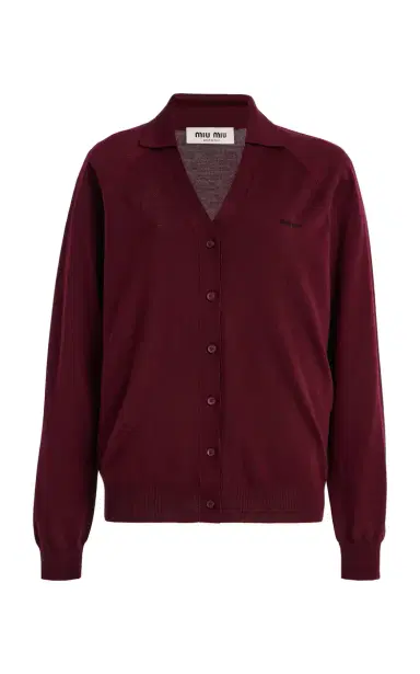 Miu Miu Button-Down Wool Cardigan | Thumbnail 10 Miu Miu Button-Down Wool Cardigan | Thumbnail 10